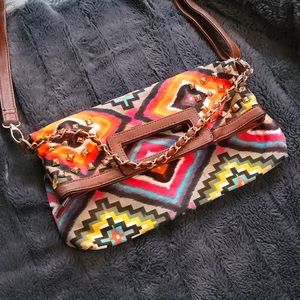Festival cross body clutch hand bag, multicolored
